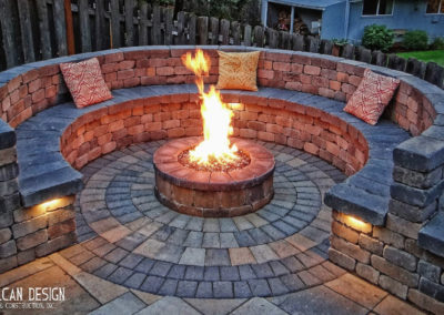 Gas Fire Pit and Stone Seating