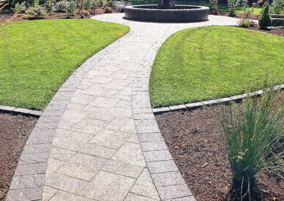 Paver Stone Walkway and Fountain