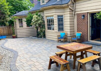 outdoor paver stone patio